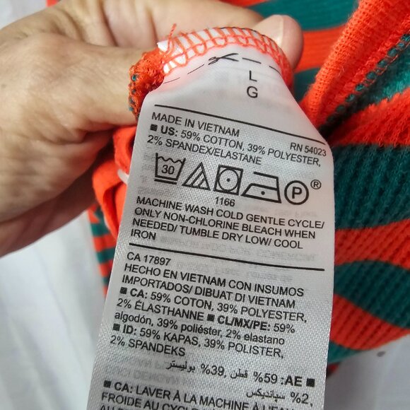 Old Navy Onesie Union Jack Pajamas Thermal Red Green Stripes Leisure Preppy L - Picture 8 of 9